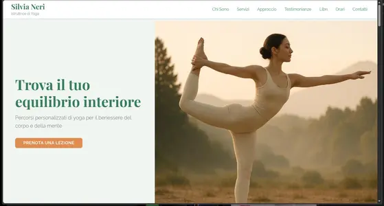 Anteprima di Sito web per istruttrice di yoga (html, css, javascript)