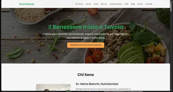 Anteprima di Sito Web Nutrizionista - Template One-Page HTML CSS JS