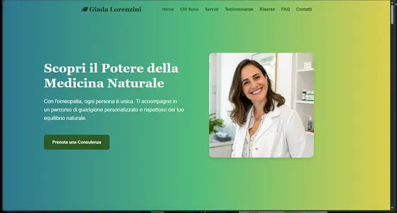 Anteprima di Sito Web One Page per Omeopata