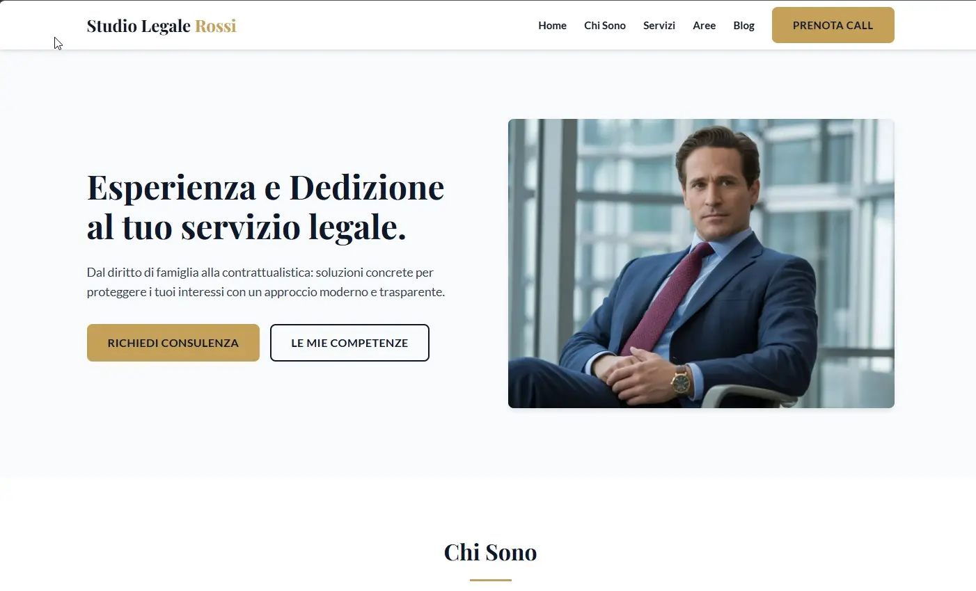 Anteprima di Sito web professionale per avvocati