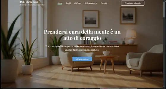 Anteprima di Sito Web per psicologo e psicoterapeuta (HTML, CSS, JAVASCRIPT)